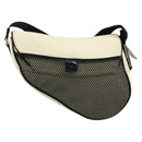 Christian Dior Saddle Shoulder Bag Canvas Beige Silver Auth ka4822V-3