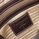 PRADA Shoulder Bag Canvas Beige Silver Auth ka4823-20