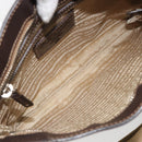 PRADA Shoulder Bag Canvas Beige Silver Auth ka4823-11