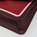 BVLGARI Chain Shoulder Bag Leather Red Gold Auth ka4824-11