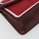 BVLGARI Chain Shoulder Bag Leather Red Gold Auth ka4824-12