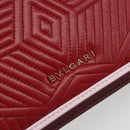 BVLGARI Chain Shoulder Bag Leather Red Gold Auth ka4824-15