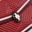 BVLGARI Chain Shoulder Bag Leather Red Gold Auth ka4824-16