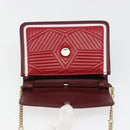 BVLGARI Chain Shoulder Bag Leather Red Gold Auth ka4824-17