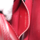 BVLGARI Chain Shoulder Bag Leather Red Gold Auth ka4824-22