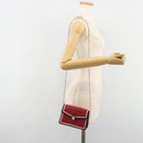 BVLGARI Chain Shoulder Bag Leather Red Gold Auth ka4824-26