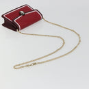 BVLGARI Chain Shoulder Bag Leather Red Gold Auth ka4824-7
