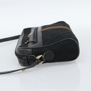 GUCCI GG Canvas Web Sherry Line Shoulder Bag Black Red Green Auth ka4825-4