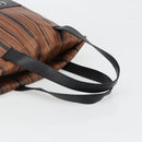 LOEWE Tote Bag Leather Brown Silver Auth ka4826-7