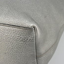 PRADA Tote Bag Leather Silver Auth ka4827-10