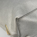 PRADA Tote Bag Leather Silver Auth ka4827-11