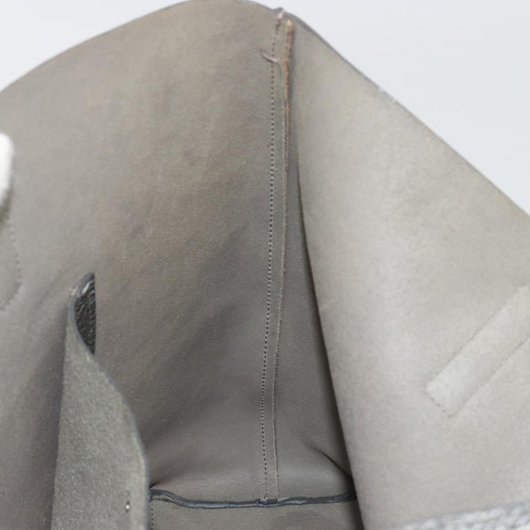 PRADA Tote Bag Leather Silver Auth ka4827