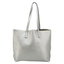 PRADA Tote Bag Leather Silver Auth ka4827-2