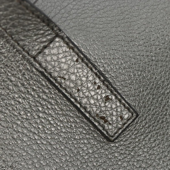 PRADA Tote Bag Leather Silver Auth ka4827