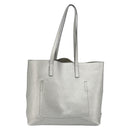 PRADA Tote Bag Leather Silver Auth ka4827-3