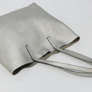 PRADA Tote Bag Leather Silver Auth ka4827-6