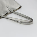 PRADA Tote Bag Leather Silver Auth ka4827-7