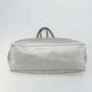 PRADA Tote Bag Leather Silver Auth ka4827-9