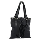 SAINT LAURENT Kahala Tote Bag Canvas Black Silver 123435 Auth ka4828-1