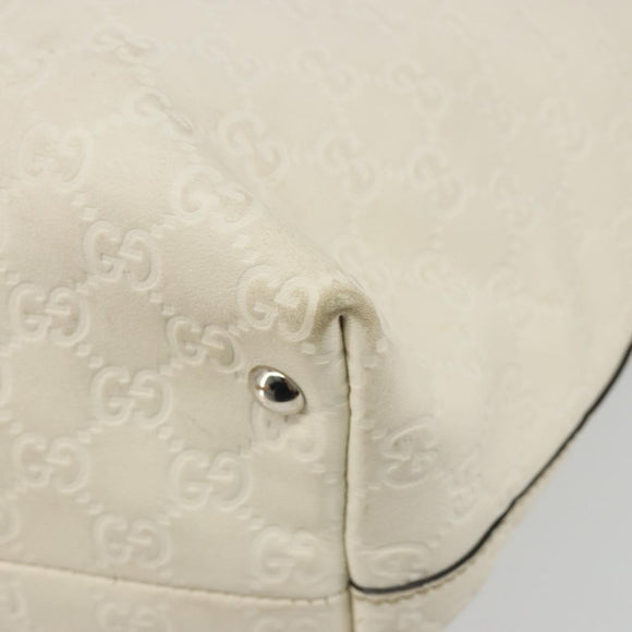 GUCCI GG Canvas Guccissima Hand Bag Leather White Silver 229852 Auth ka4829