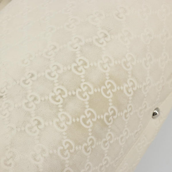 GUCCI GG Canvas Guccissima Hand Bag Leather White Silver 229852 Auth ka4829