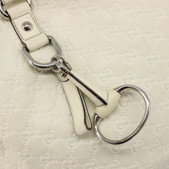GUCCI GG Canvas Guccissima Hand Bag Leather White Silver 229852 Auth ka4829