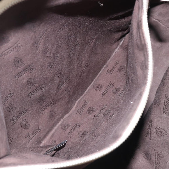 GUCCI GG Canvas Guccissima Hand Bag Leather White Silver 229852 Auth ka4829