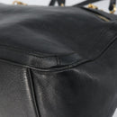 Salvatore Ferragamo Hand Bag Leather Black Gold Auth ka483-12