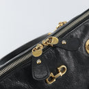 Salvatore Ferragamo Hand Bag Leather Black Gold Auth ka483-15