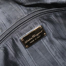 Salvatore Ferragamo Hand Bag Leather Black Gold Auth ka483-16