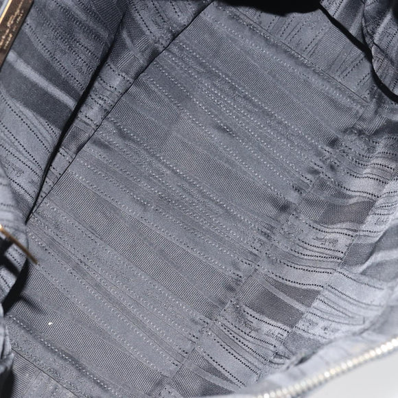 Salvatore Ferragamo Hand Bag Leather Black Gold Auth ka483