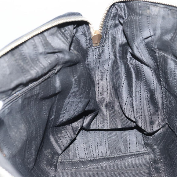 Salvatore Ferragamo Hand Bag Leather Black Gold Auth ka483