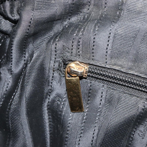 Salvatore Ferragamo Hand Bag Leather Black Gold Auth ka483