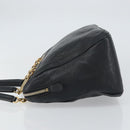 Salvatore Ferragamo Hand Bag Leather Black Gold Auth ka483-5