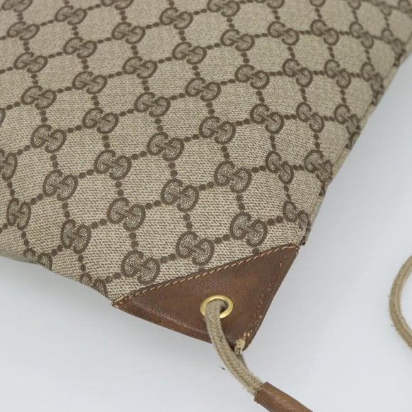 GUCCI GG Supreme Shoulder Bag PVC Beige Gold 97 19 302 Auth ka4830