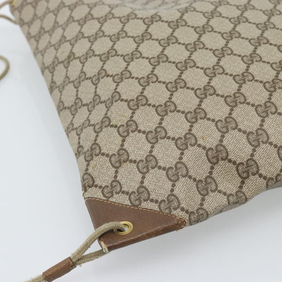 GUCCI GG Supreme Shoulder Bag PVC Beige Gold 97 19 302 Auth ka4830