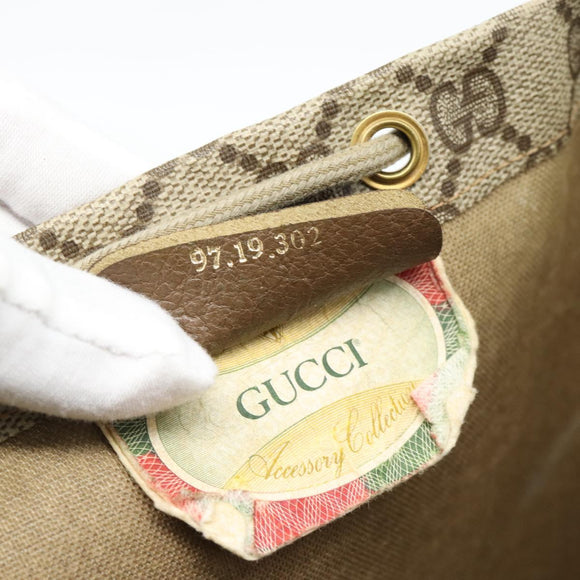 GUCCI GG Supreme Shoulder Bag PVC Beige Gold 97 19 302 Auth ka4830