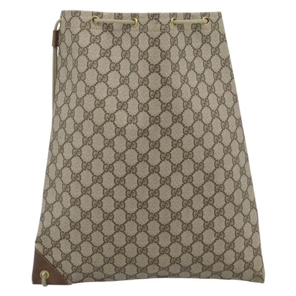 GUCCI GG Supreme Shoulder Bag PVC Beige Gold 97 19 302 Auth ka4830
