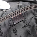 GUCCI GG Canvas Guccissima Shoulder Bag Leather Black Gold 223665 Auth ka4832-18