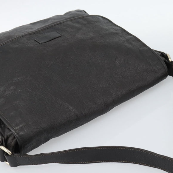 GUCCI GG Canvas Guccissima Shoulder Bag Leather Black Gold 223665 Auth ka4832