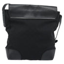 GUCCI GG Canvas Web Sherry Line Shoulder Bag Black Silver Red 322077 Auth ka4834-2