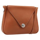 HERMES Christine Fjord Shoulder Bag Taurillon Leather Brown Auth ka4835SAV-1
