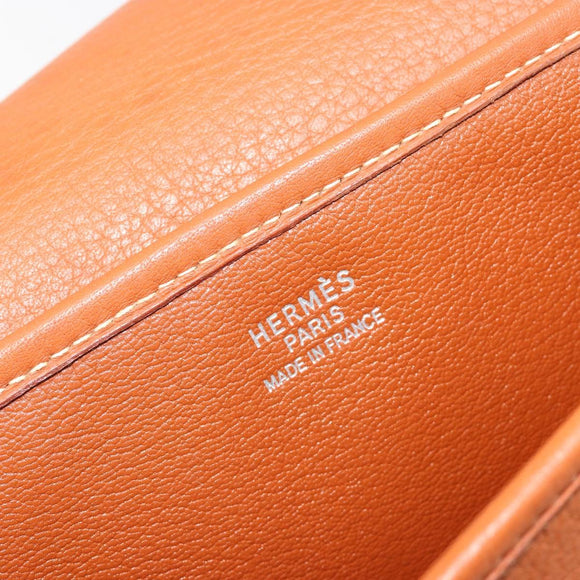 HERMES Christine Fjord Shoulder Bag Taurillon Leather Brown Auth ka4835SAV
