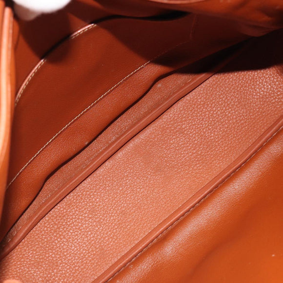 HERMES Christine Fjord Shoulder Bag Taurillon Leather Brown Auth ka4835SAV