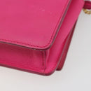 FENDI Chain Shoulder Bag Leather Pink Gold Auth ka4836A-17