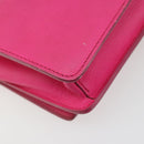 FENDI Chain Shoulder Bag Leather Pink Gold Auth ka4836A-18