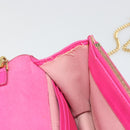 FENDI Chain Shoulder Bag Leather Pink Gold Auth ka4836A-21