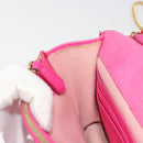 FENDI Chain Shoulder Bag Leather Pink Gold Auth ka4836A-22