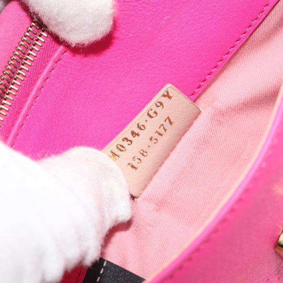 FENDI Chain Shoulder Bag Leather Pink Gold Auth ka4836A