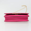 FENDI Chain Shoulder Bag Leather Pink Gold Auth ka4836A-5